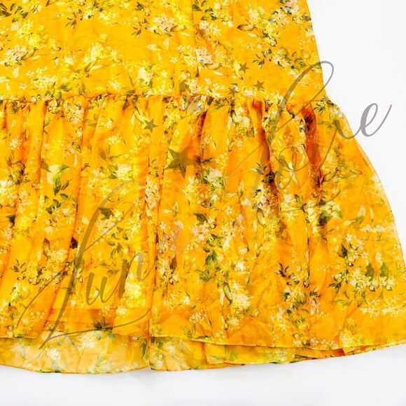 MAC DUGGAL Floral One Shoulder Bow Maxi In Yellow Multi (size 2) NWT - Picture 6 of 12
